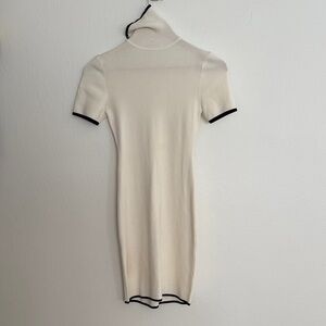 Elegant Cream Short Sleeve Dress